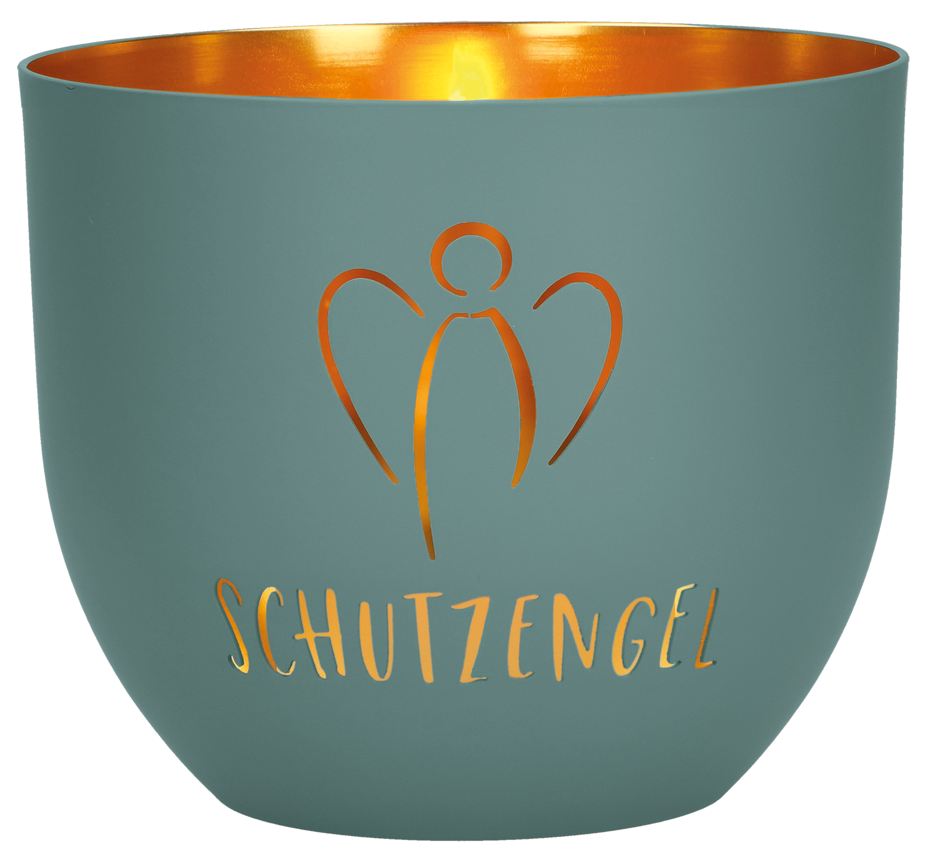 Metallwindlicht - Schutzengel & Petrol