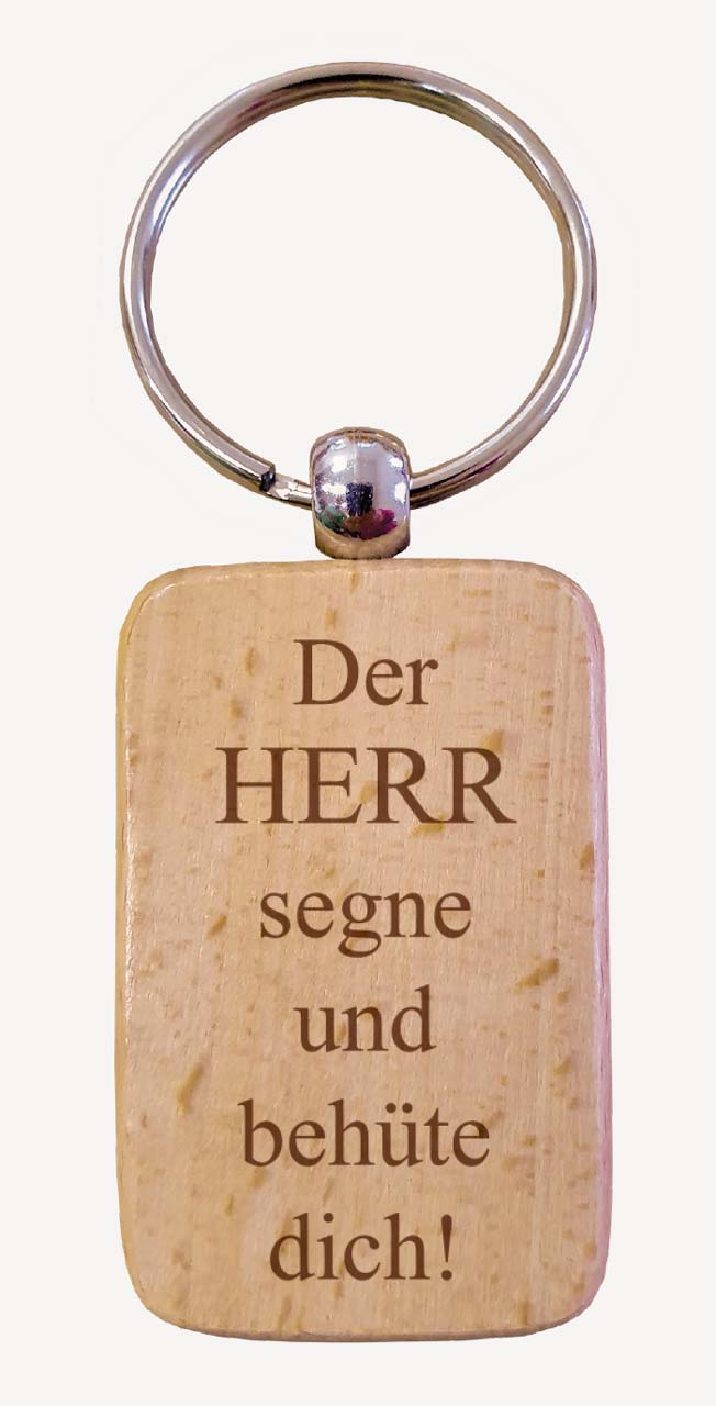 Schlüsselanhänger - Der Herr segne... & Holz