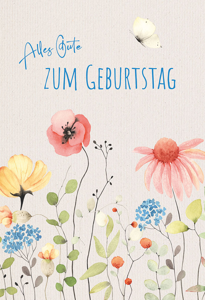 Karte zum Geburtstag - Alles Gute & Blumen