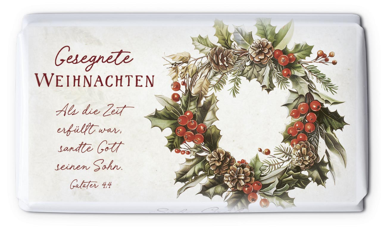 Mini-Schokolade – Gesegnete Weihnachten & Kranz