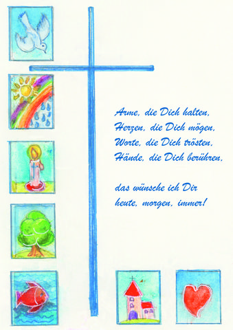 Karte zur Taufe - Arme, die dich halten ... Karte zur Taufe - Arme, die dich halten ...