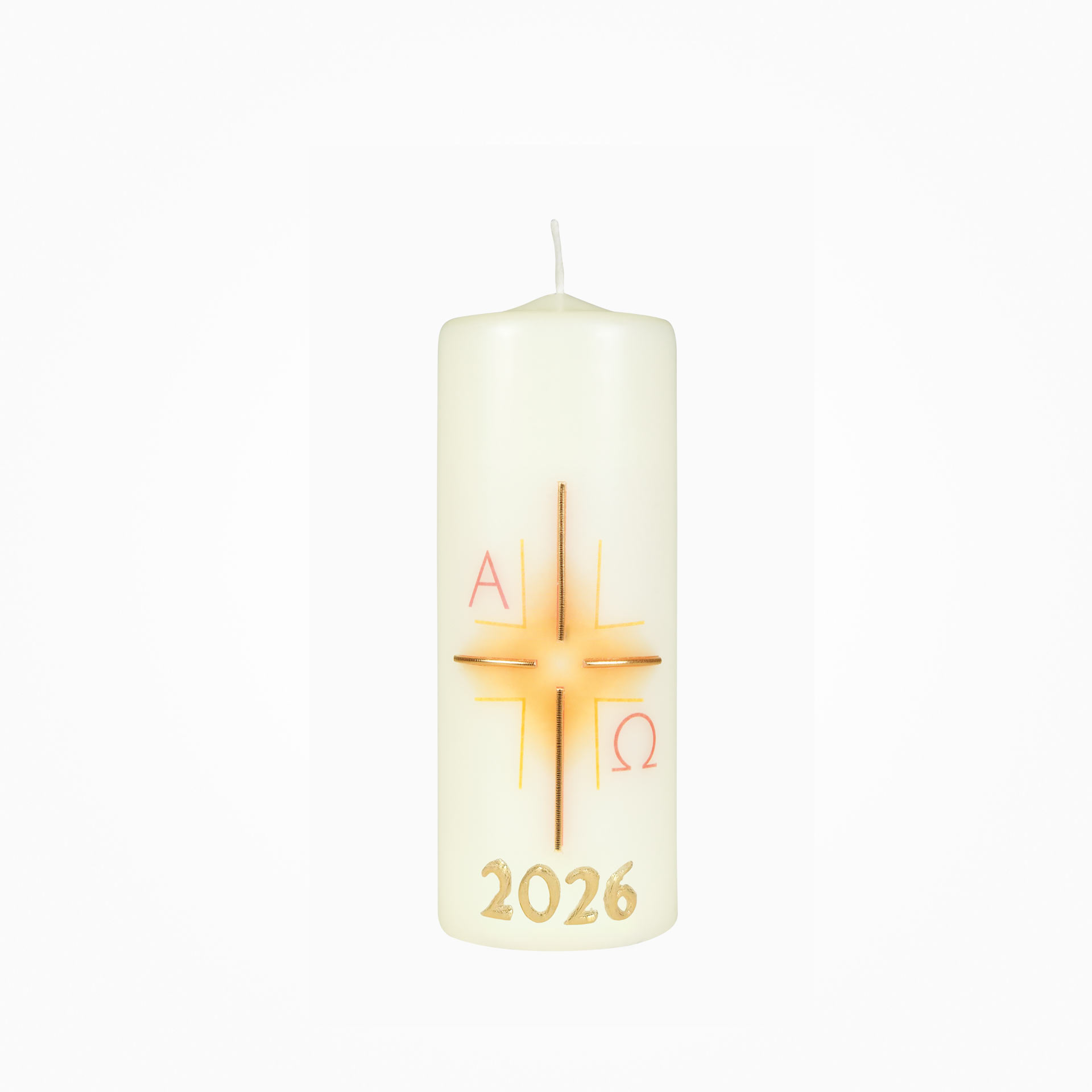 Osterkerze - Transparentes Kreuz