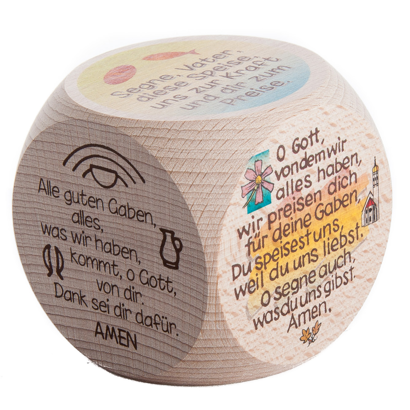 Gebetswürfel - Tischgebete & Farbiger Hintergrund Gebetswürfel - Tischgebete & Farbiger Hintergrund