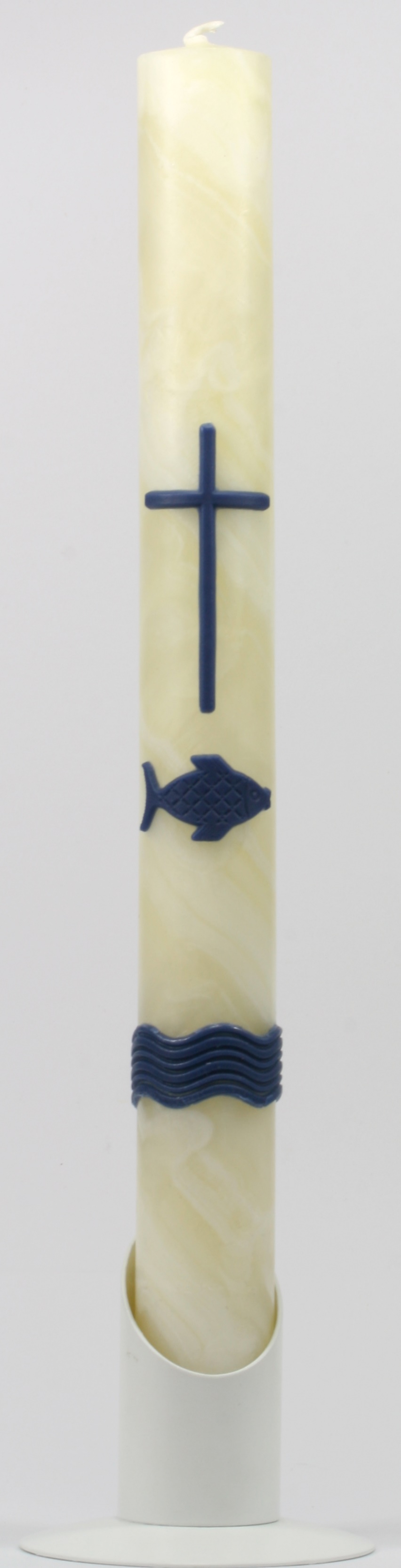 Taufkerze - Bienenwachs & Farbiger Fisch Taufkerze - Bienenwachs & Farbiger Fisch