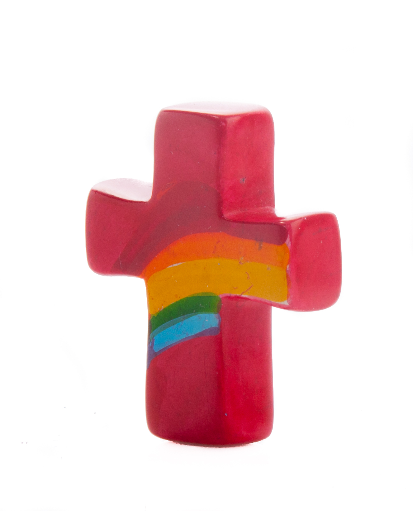 Handkreuz - Regenbogen & Rot