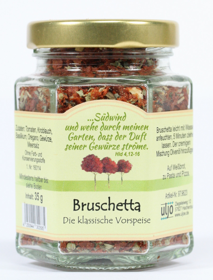 Bruschetta - Tomate & Bibelspruch