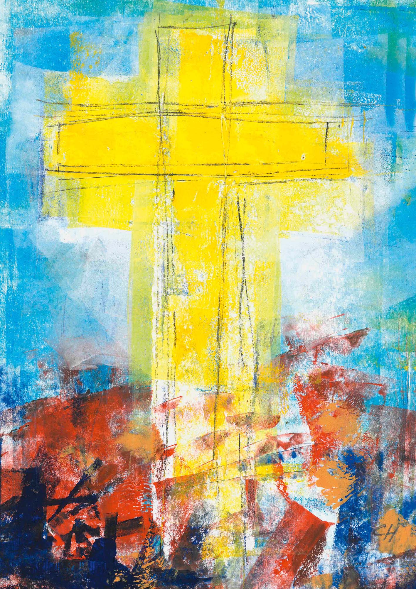 Osterkarte - Das Kreuz im Licht der Auferstehung