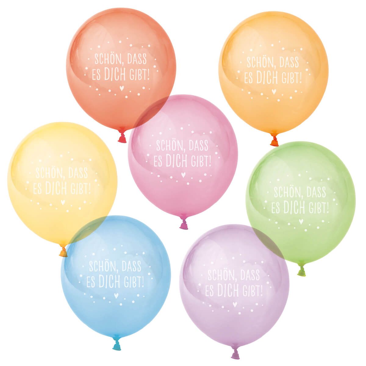 Luftballons - Schön, dass es dich gibt & Regenbogen Luftballons - Schön, dass es dich gibt & Regenbogen