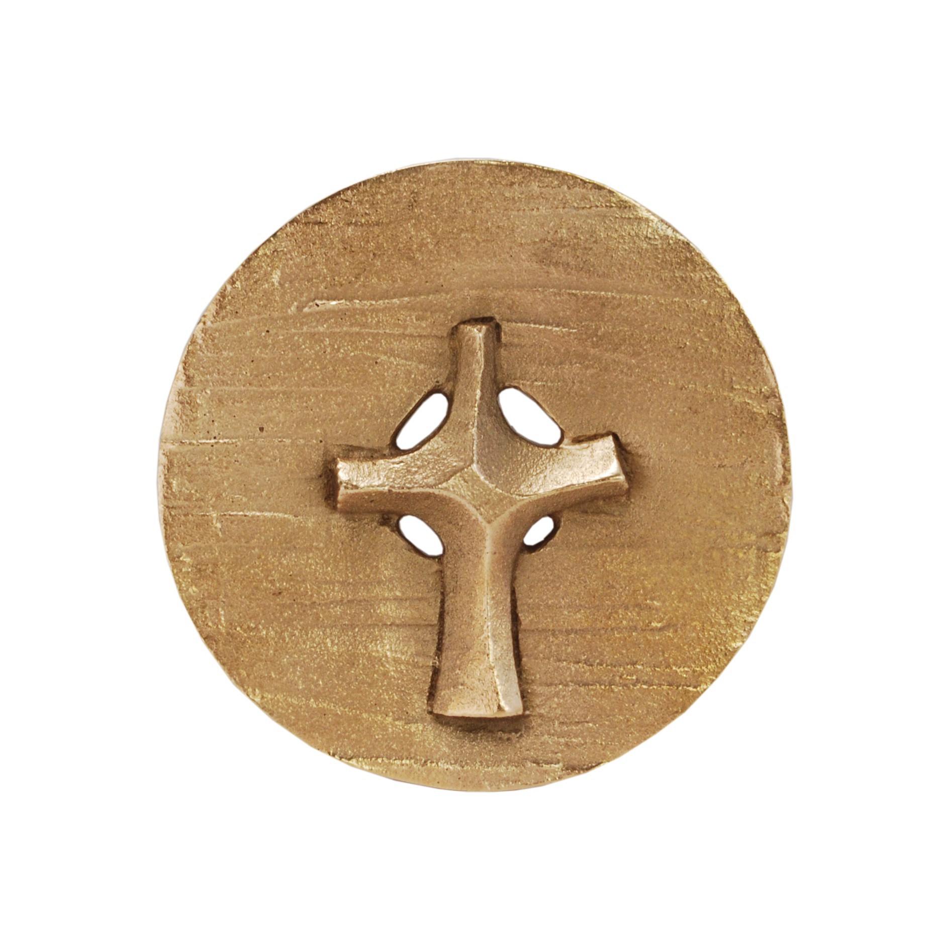 Bronze-Plakette - Kreuz in Scheibe