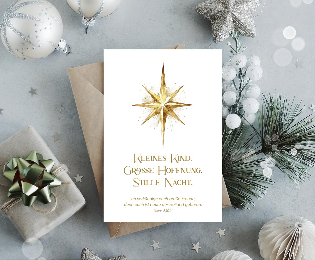 Karte zu Weihnachten – Ich verkünde ich euch große Freude…