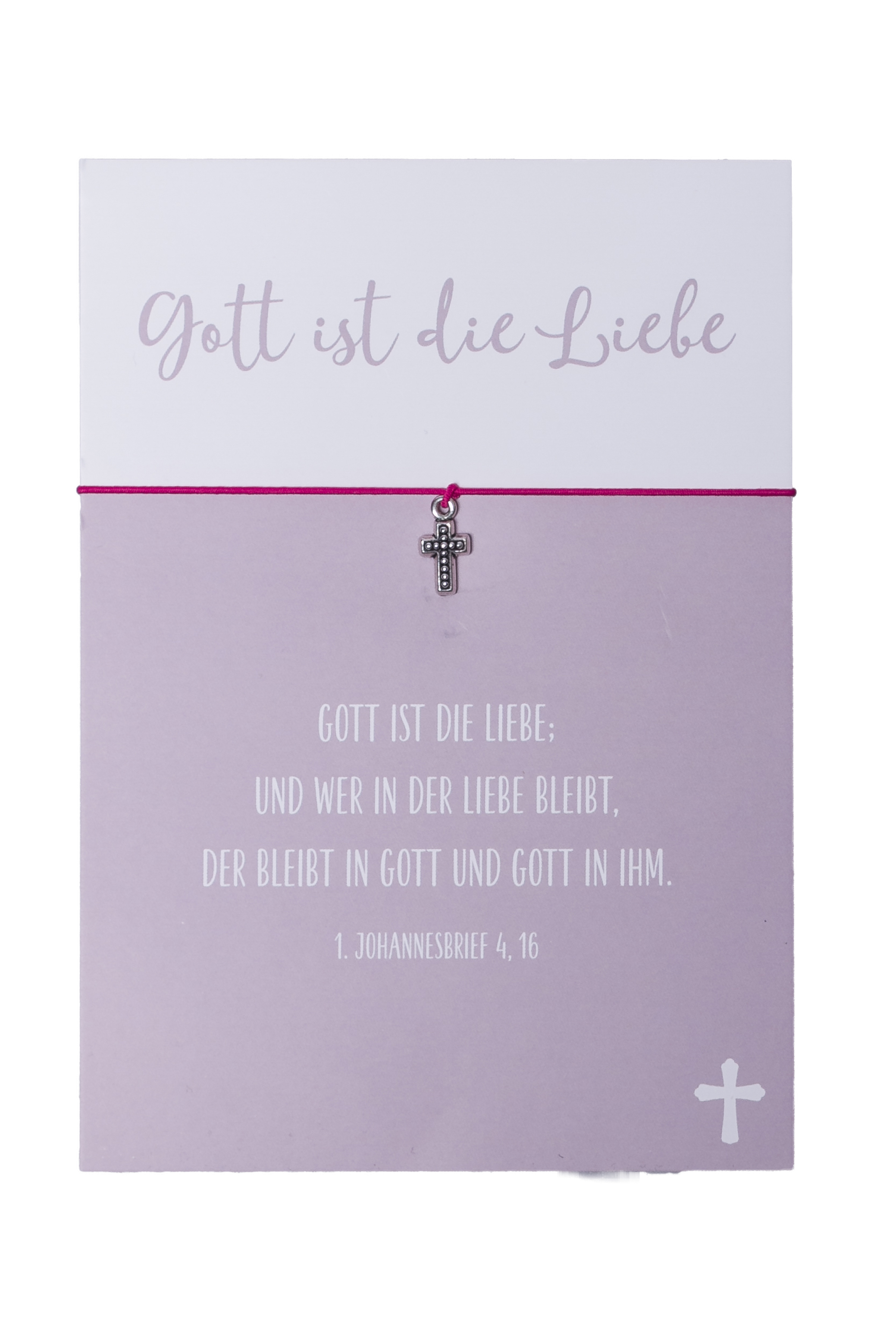 Armband Kreuz - Gott ist die Liebe & pink