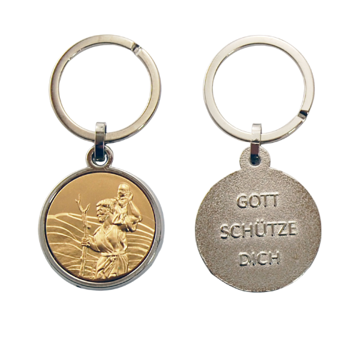 Schlüsselanhänger Christophorus silber - Gott schütze Dich 7 cm, 13,69 €