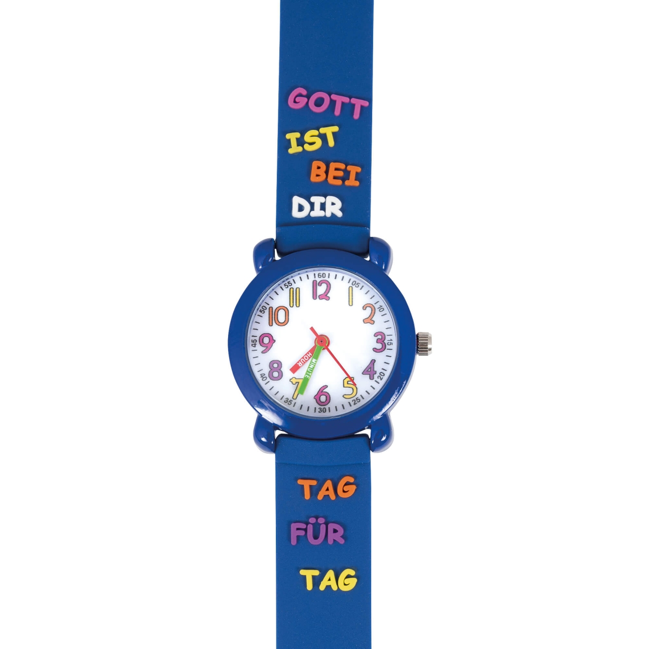 Kinder-Armbanduhr - Gott ist bei dir & Blau
