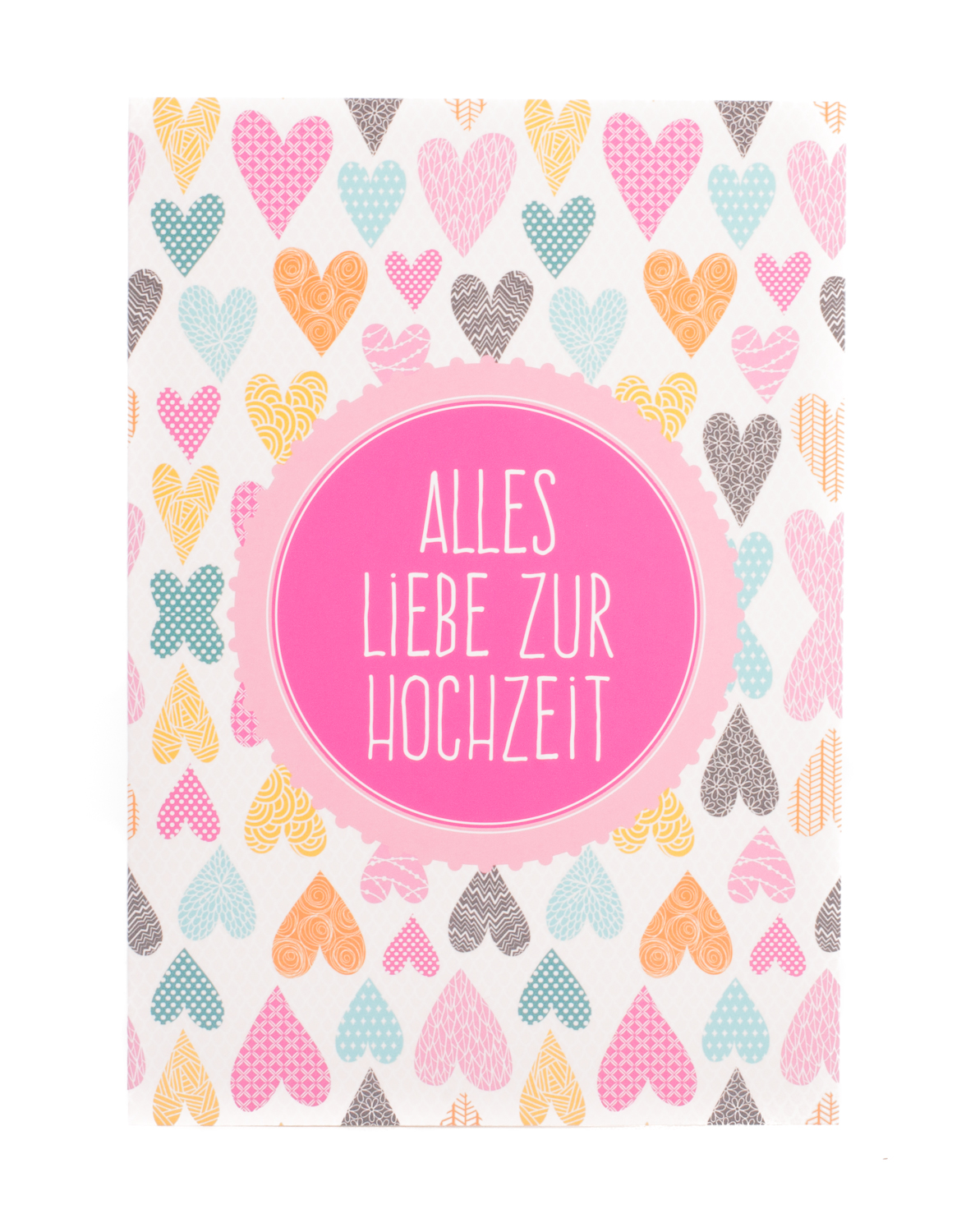 Karte zur Hochzeit - Herzen & Alles Liebe