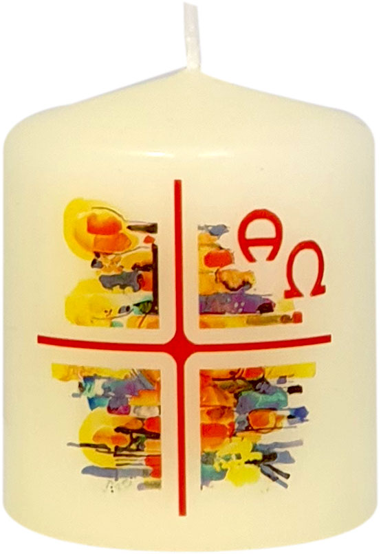 Osterkerze - Bunt und Kreuz Osterkerze - Bunt und Kreuz