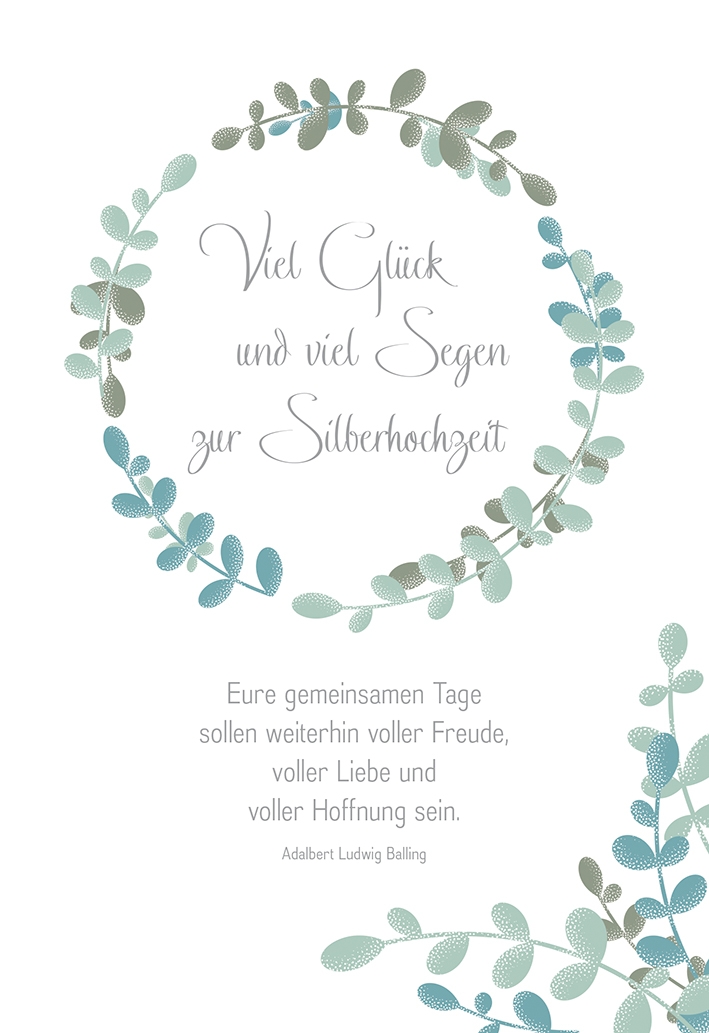 Karte zur Silberhochzeit - Glück & Segen