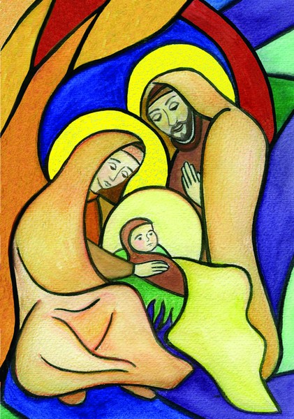 Weihnachtskarte "Heilige Familie" 