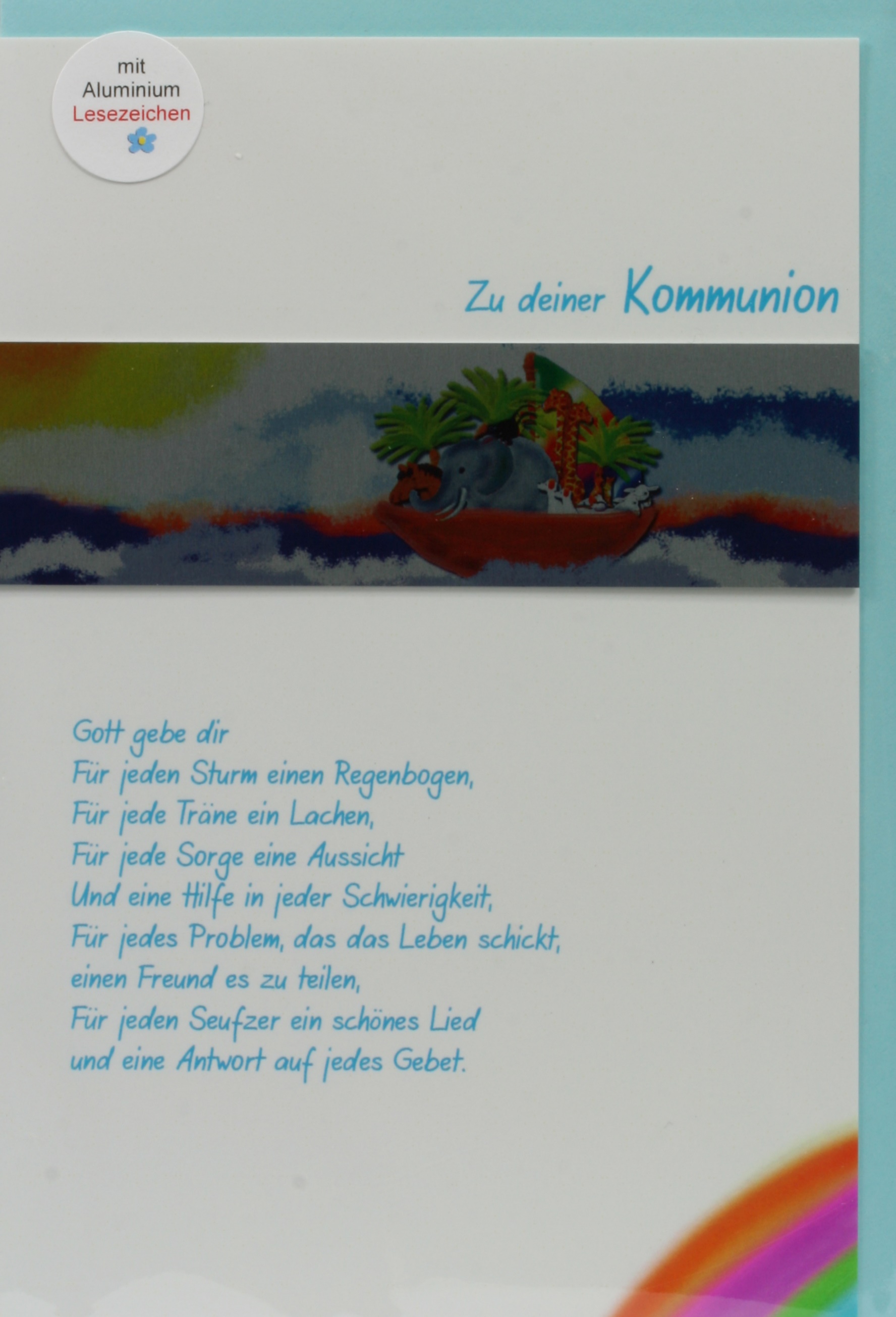 Kommunionkarte - Gott gebe dir... & Metall-Lesezeichen
