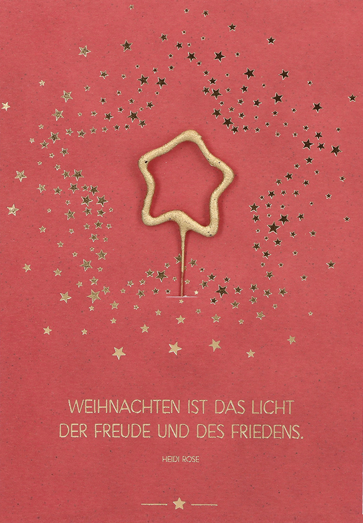 Karte zu Weihnachten - Das Licht & Stern-Wunderkerze