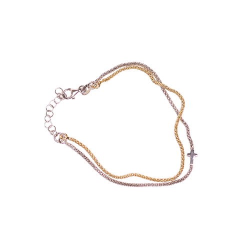 Armband - Silber-Gold & Kreuz Armband - Silber-Gold & Kreuz