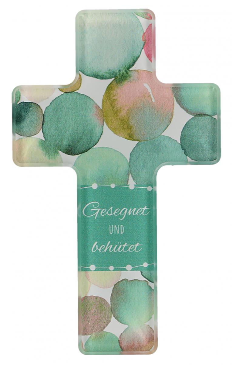 Glaskreuz - Gesegnet und behütet & Acryl Glaskreuz - Gesegnet und behütet & Acryl