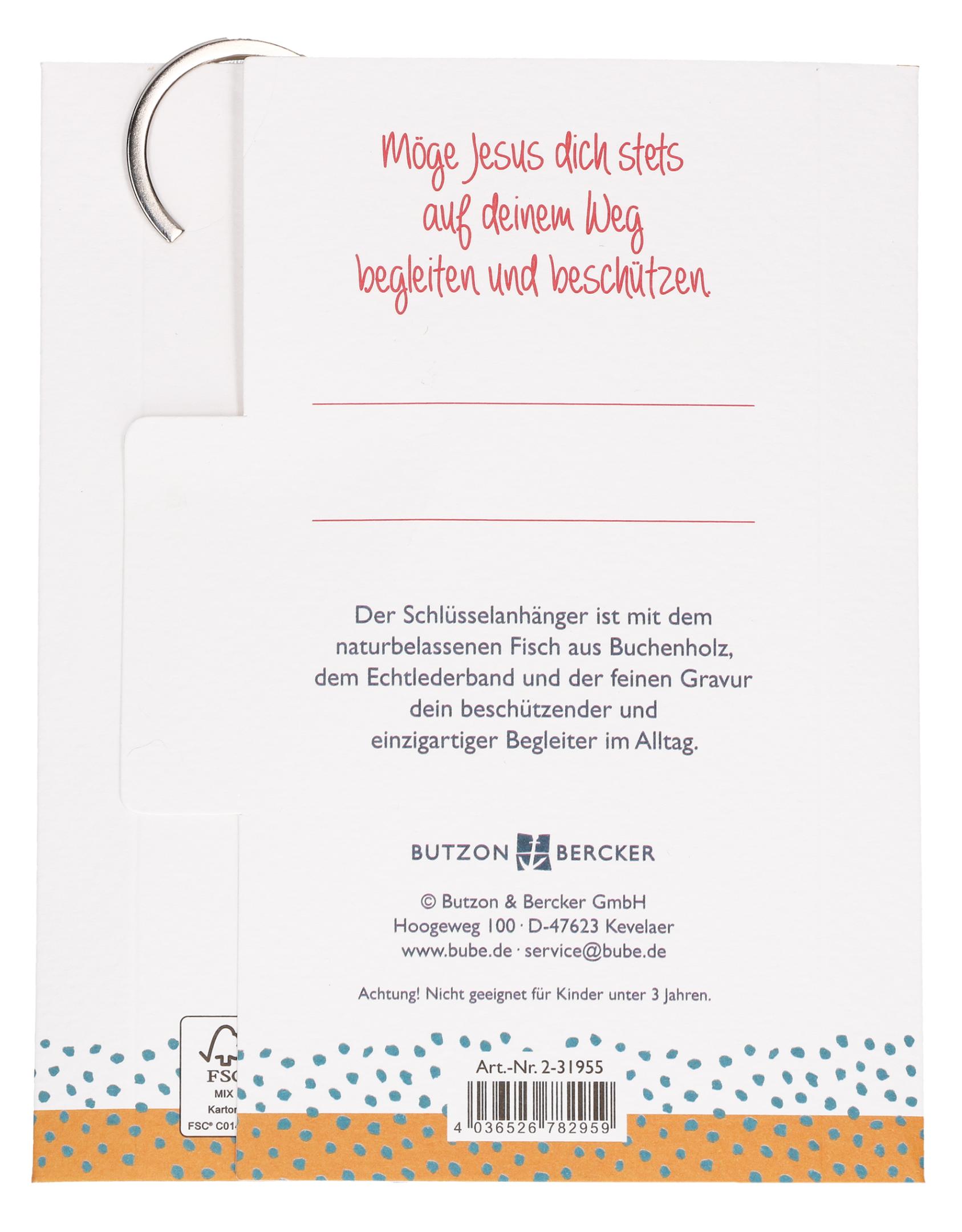 Holz-Schlüsselanhänger - Jesus ist in unserer Mitte