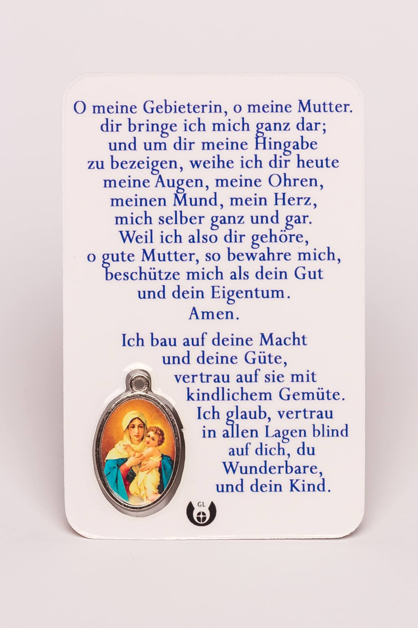 Prayercard - Jungfrau Maria & Medaille