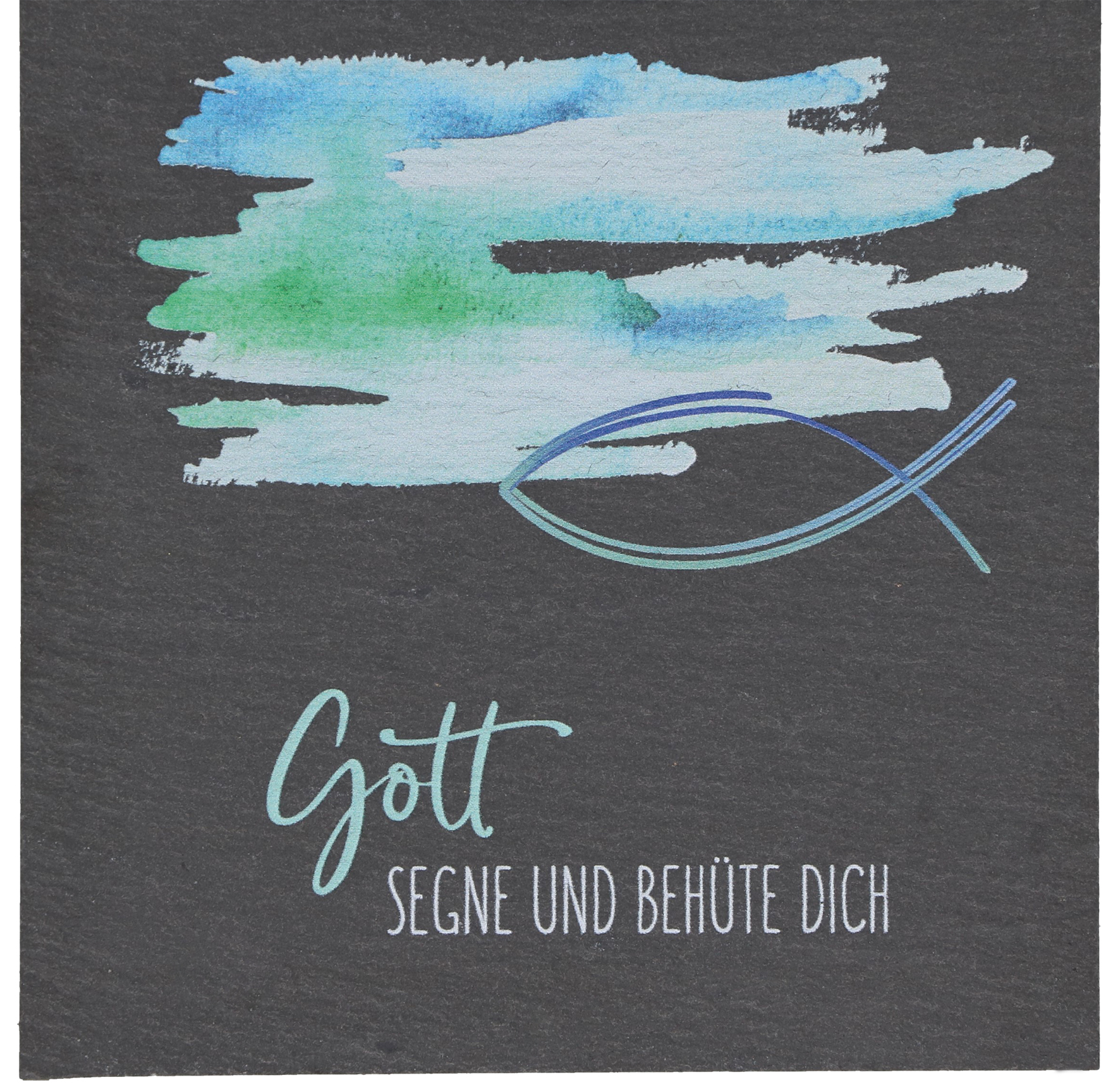 Schiefertafel - Gott segne und behüte & Fisch Schiefertafel - Gott segne und behüte & Fisch