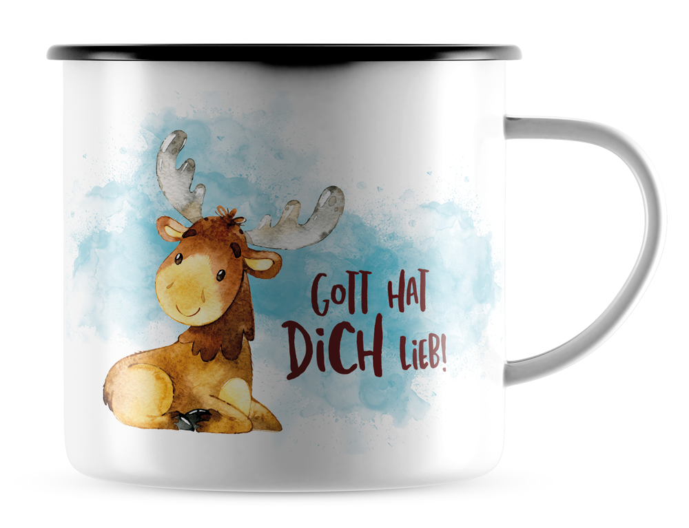 Emaille-Tasse - Gott hat dich lieb!