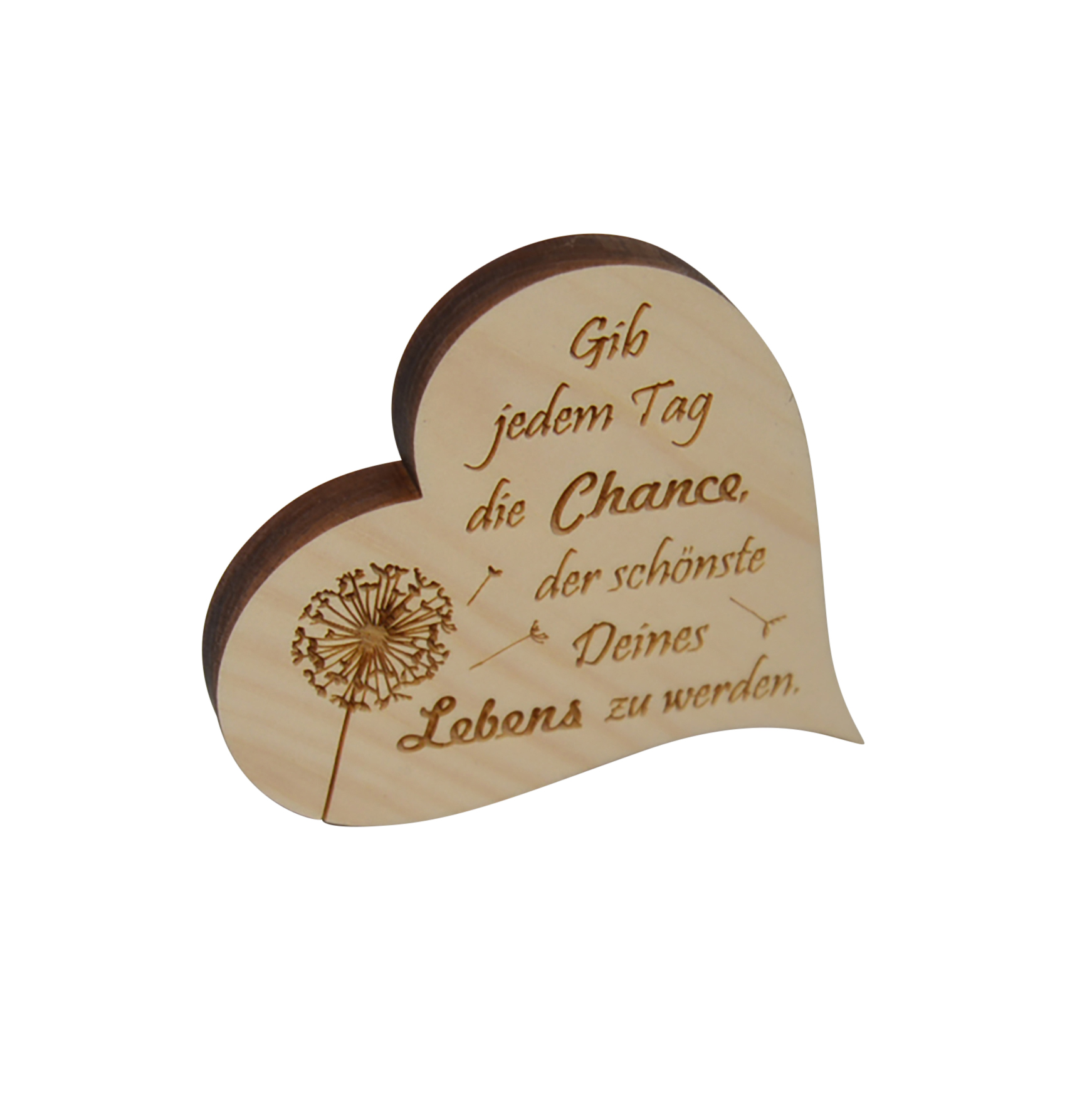Kleines Herz - Gib jedem Tag... & Zirbenholz Kleines Herz - Gib jedem Tag... & Zirbenholz