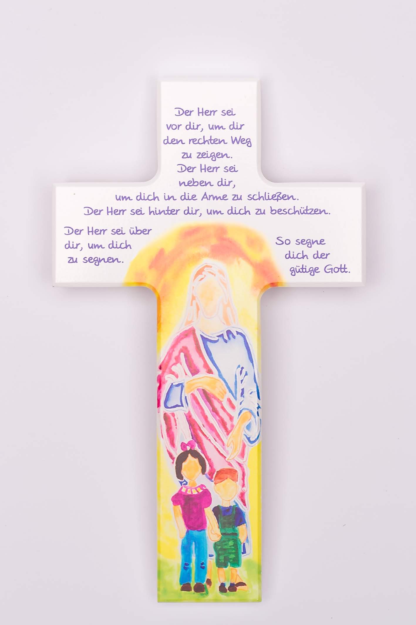 Holzkreuz & Jesus und Kinder