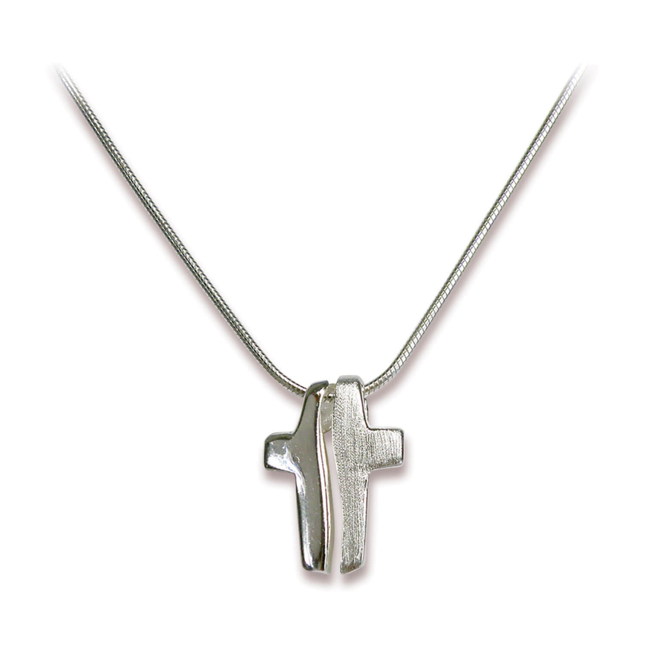 Halskette - Kreuz & Matt-Glänzend