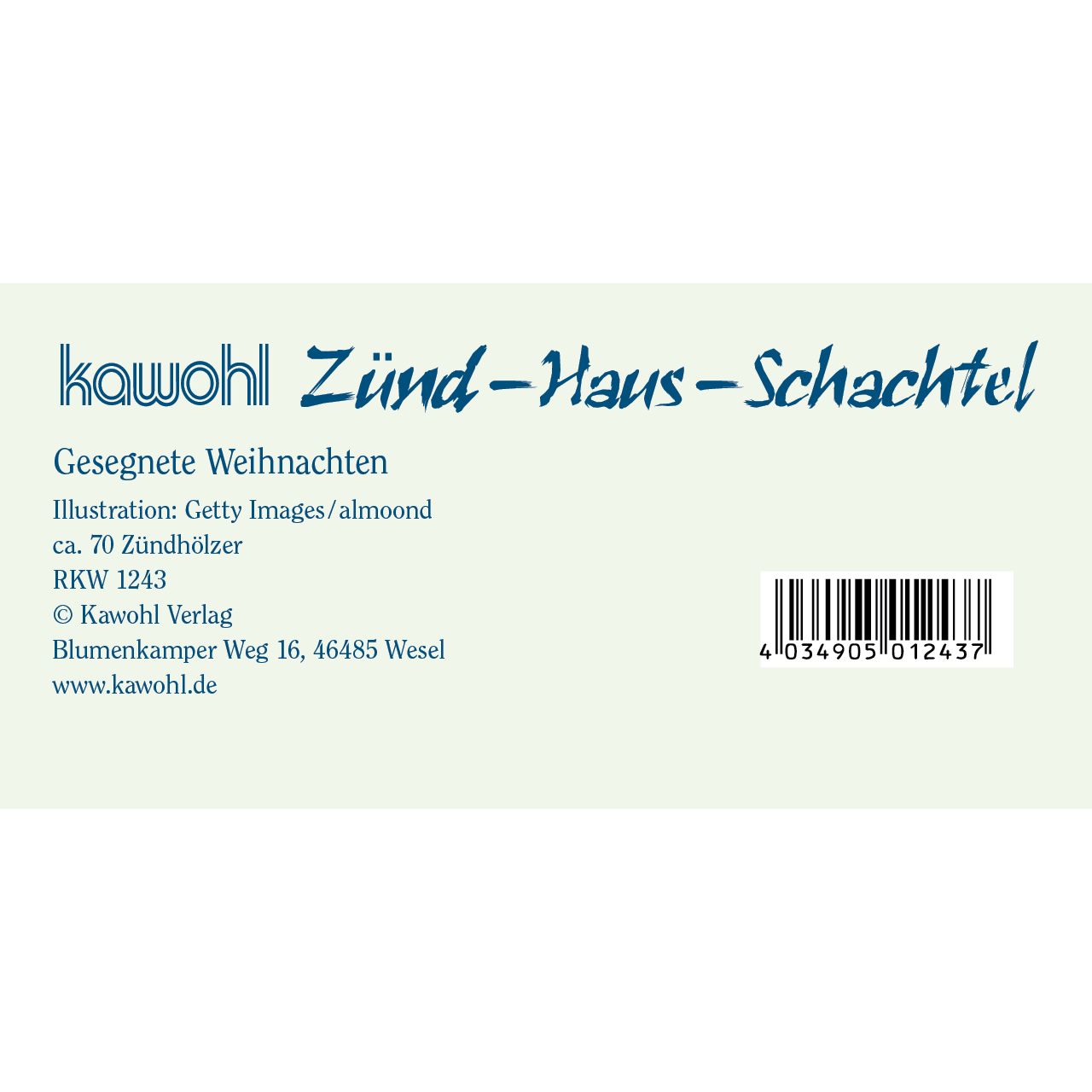 Zünd-Haus-Schachtel - Gesegnete Weihnachten