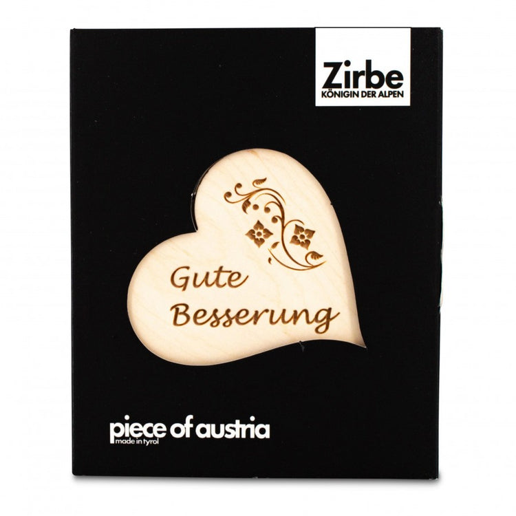Zirben-Holz-Herz - Gute Besserung