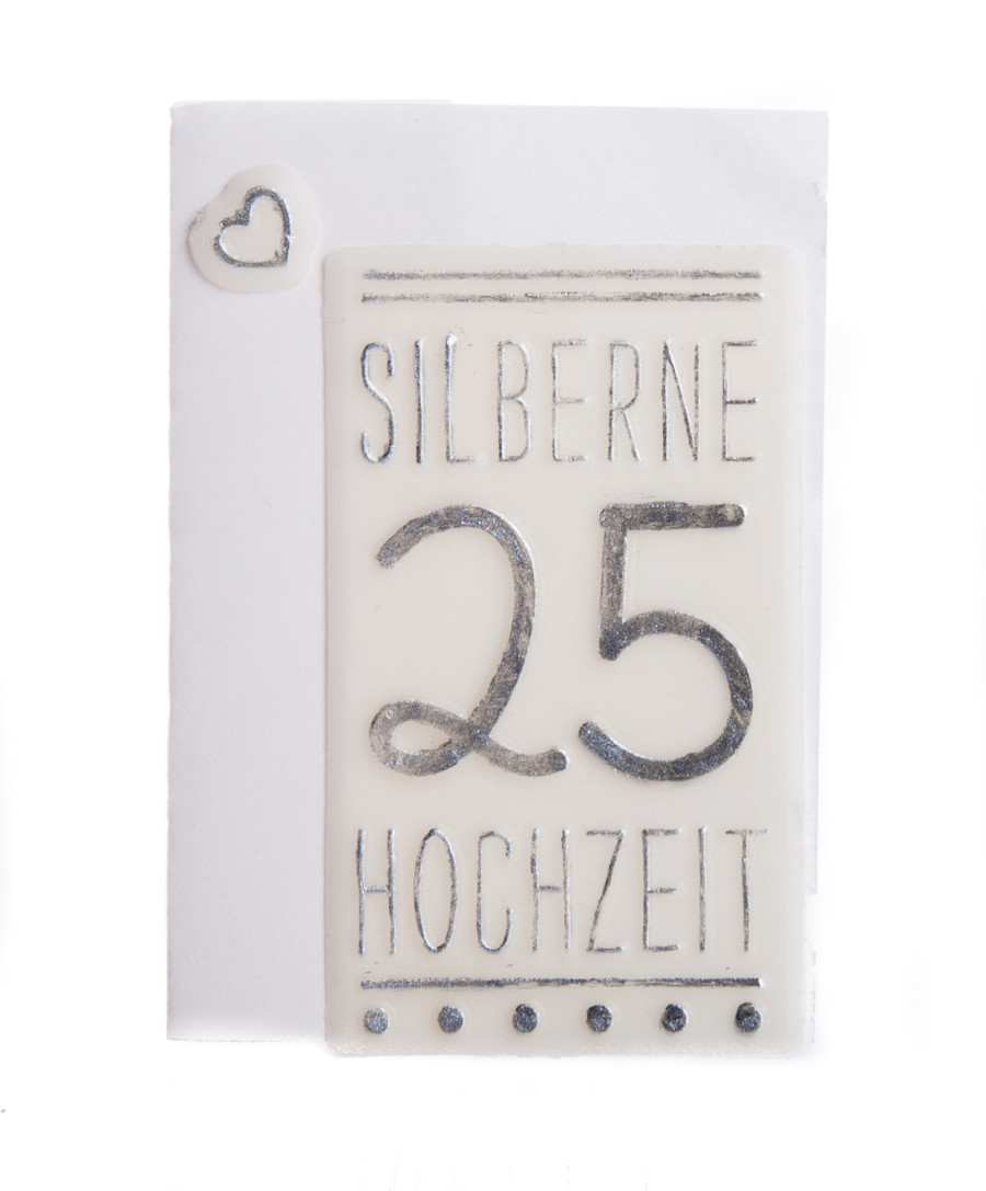 Schriftzug aus Wachs - Silberne Hochzeit 