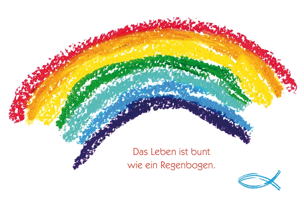 Karte zur Kommunion - Das Leben ist bunt wie ein Regenbogen