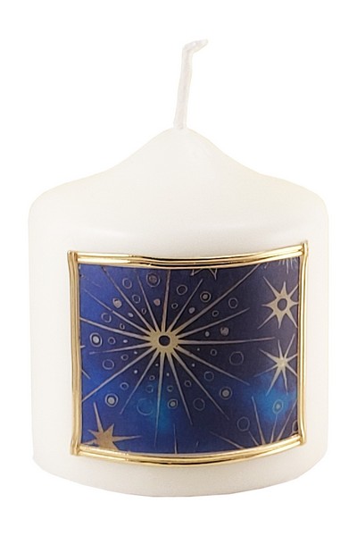 Mini-Kerze zu Weihnachten - Stern & Blau