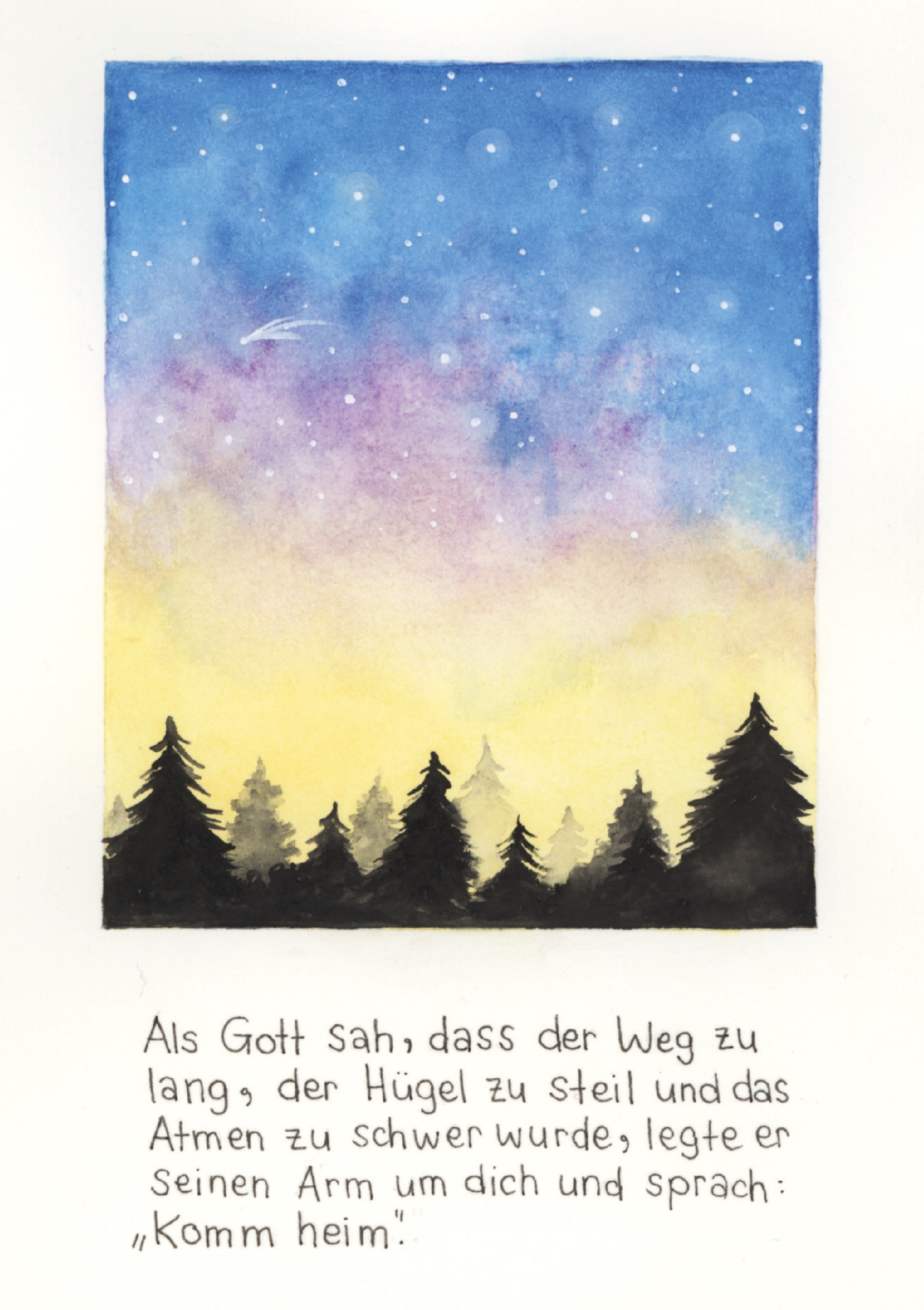 Karte zur Trauer - Als Gott sah, dass der Weg... Karte zur Trauer - Als Gott sah, dass der Weg...