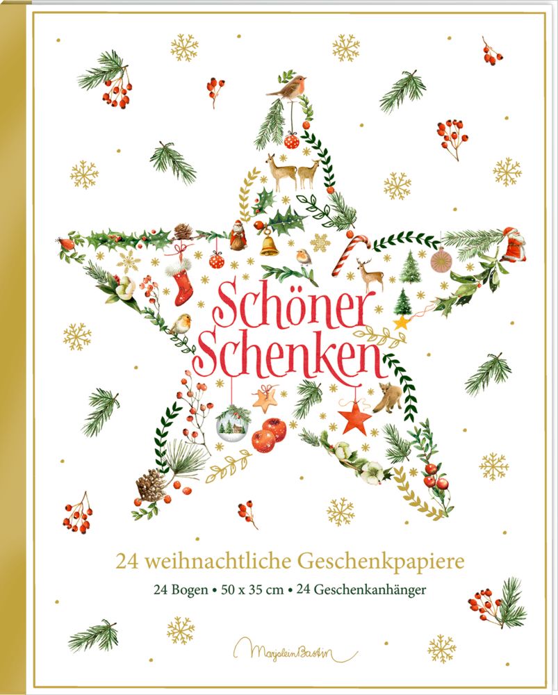 Geschenkpapier Buch - 24 weihnachtliche Geschenkpapiere