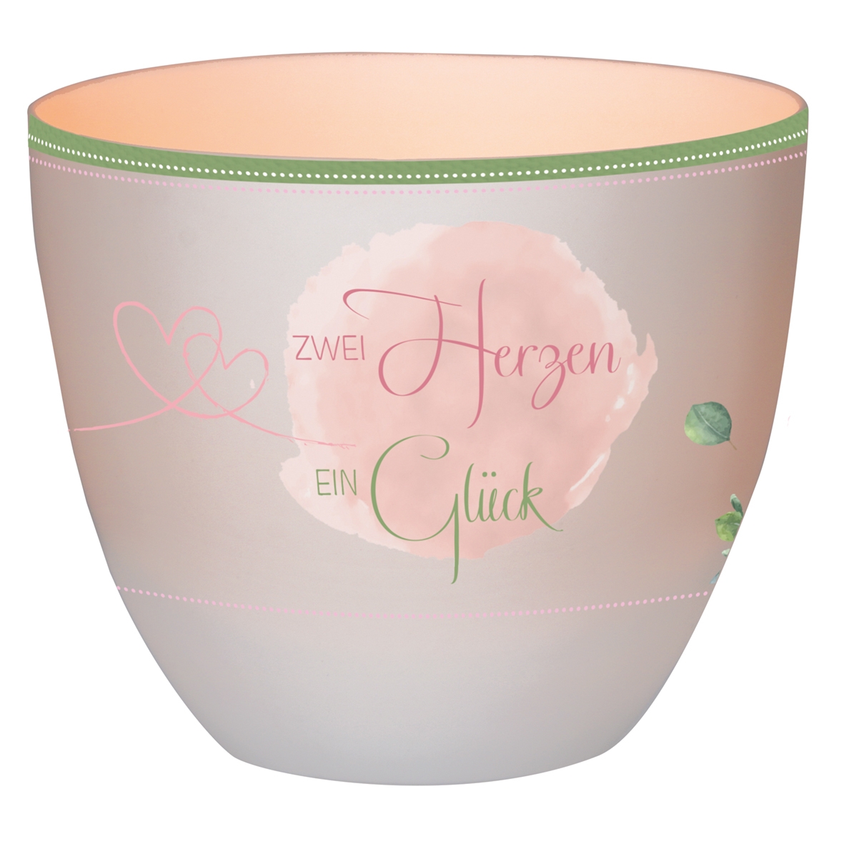 Windlicht - Zwei Herzen ein Glück & Porzellan Windlicht - Zwei Herzen ein Glück & Porzellan