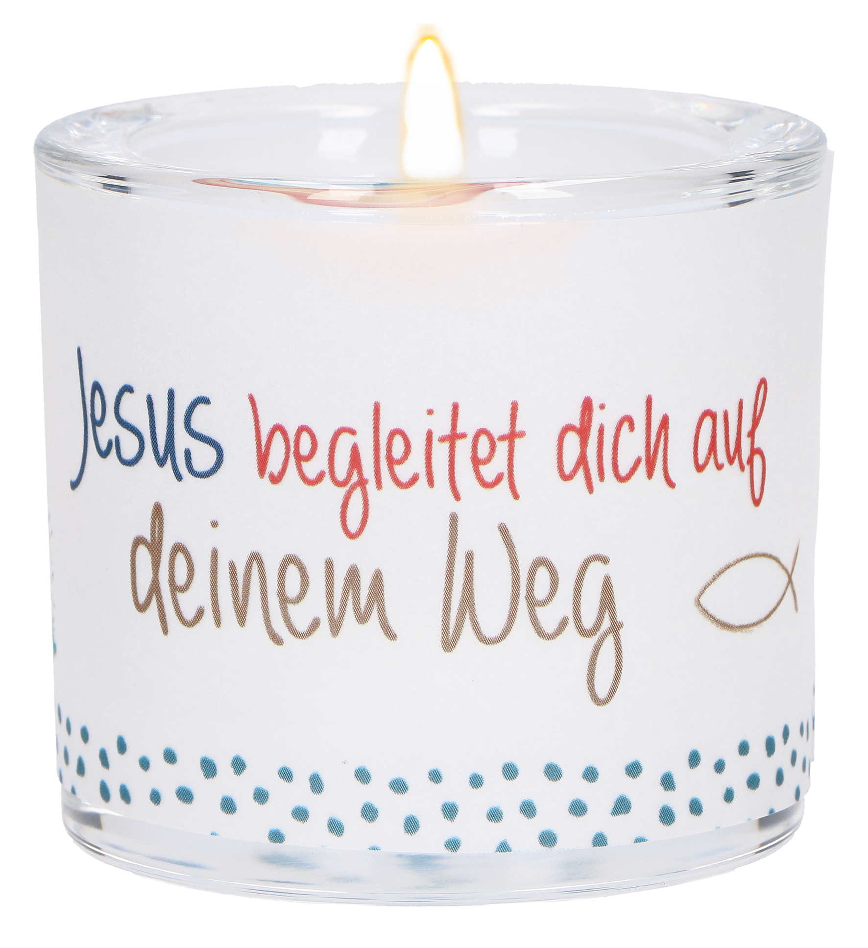 Windlicht zur Erstkommunion - Jesus begleitet dich auf deinem Weg