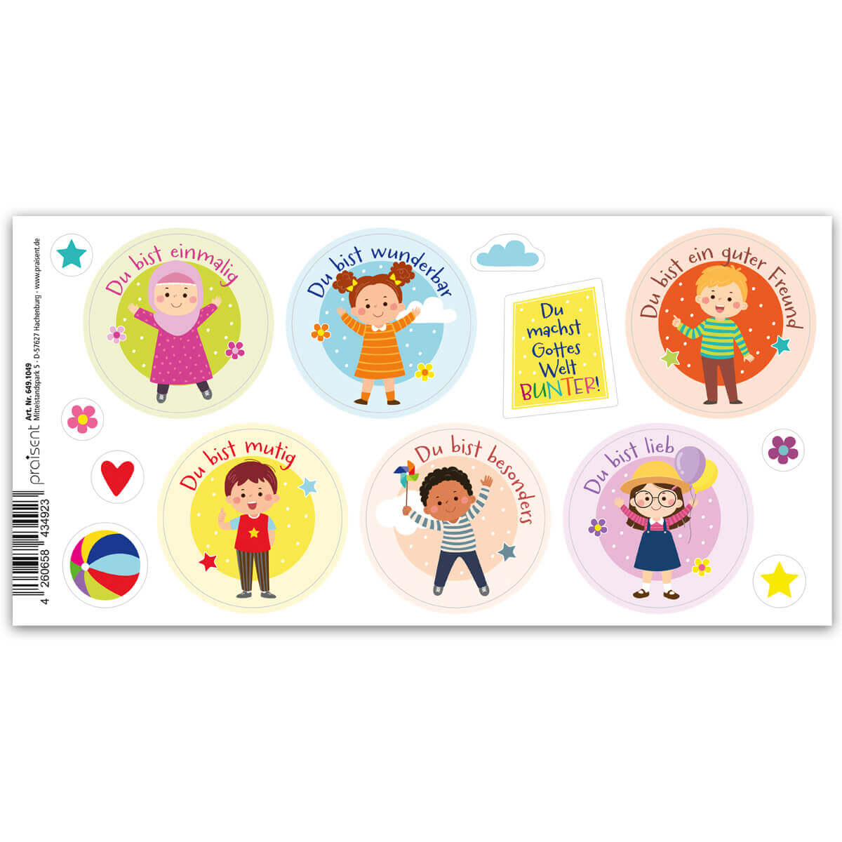 Stickerbogen - Kinder & Spruch