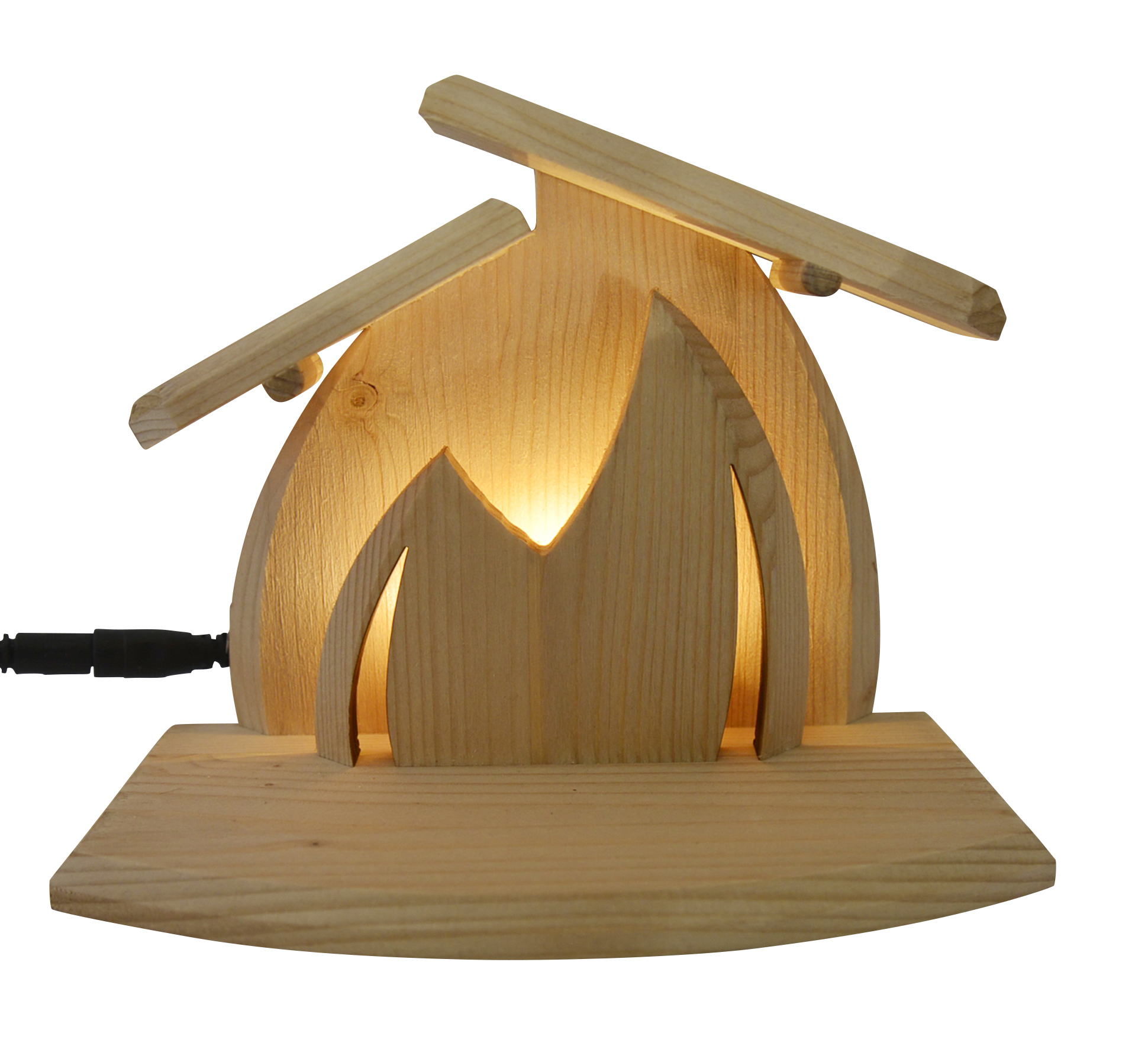 Krippenstall - LED Beleuchtung & Ahorn hell Krippenstall - LED Beleuchtung & Ahorn hell