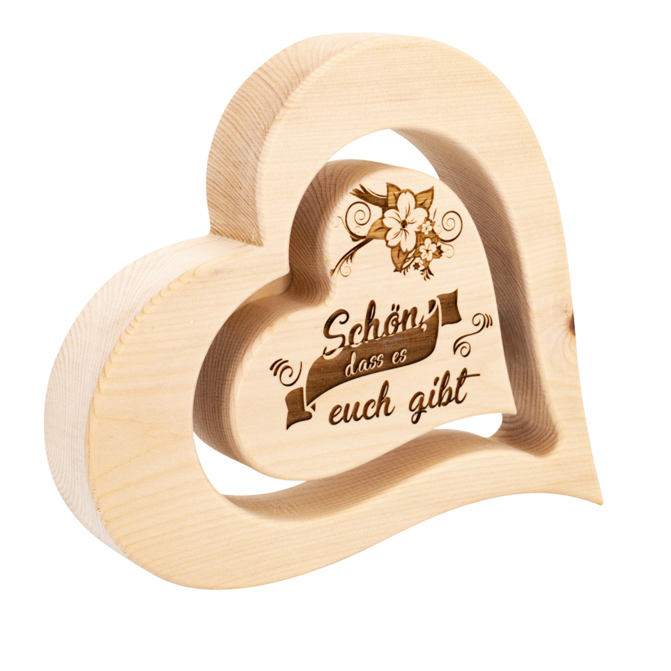 Zirben-Holz-Herz - Schön dass ... & Schwebend