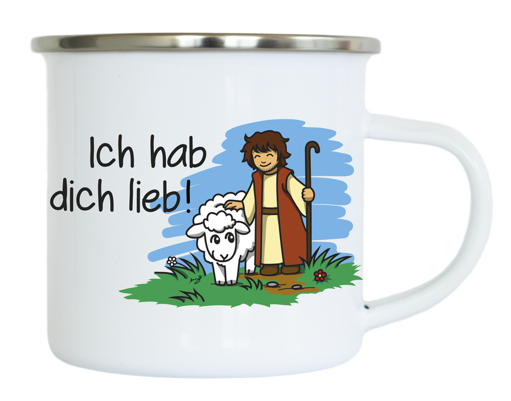 Emaille-Tasse - Ich hab dich lieb!