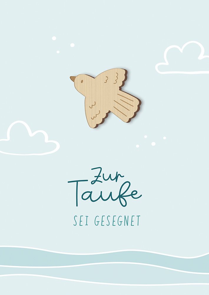Karte zur Taufe – Sei Gesegnet & Taube