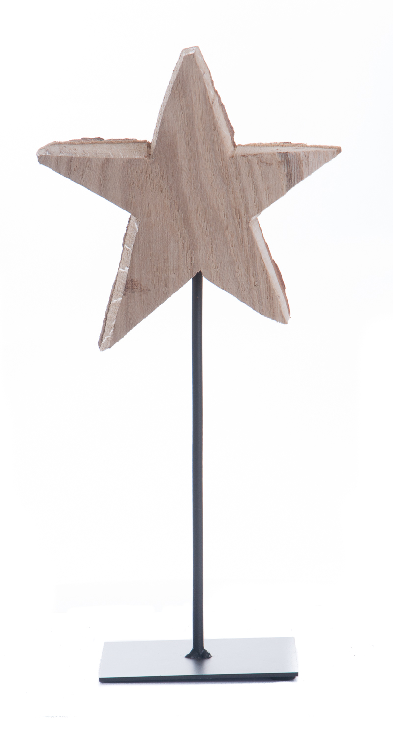 Weihnachtsdeko - Holzstern auf Stab Weihnachtsdeko - Holzstern auf Stab