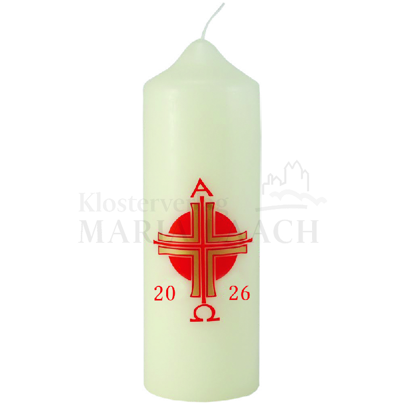 Große Osterkerze - Rotes Kreuz & Jahreszahl