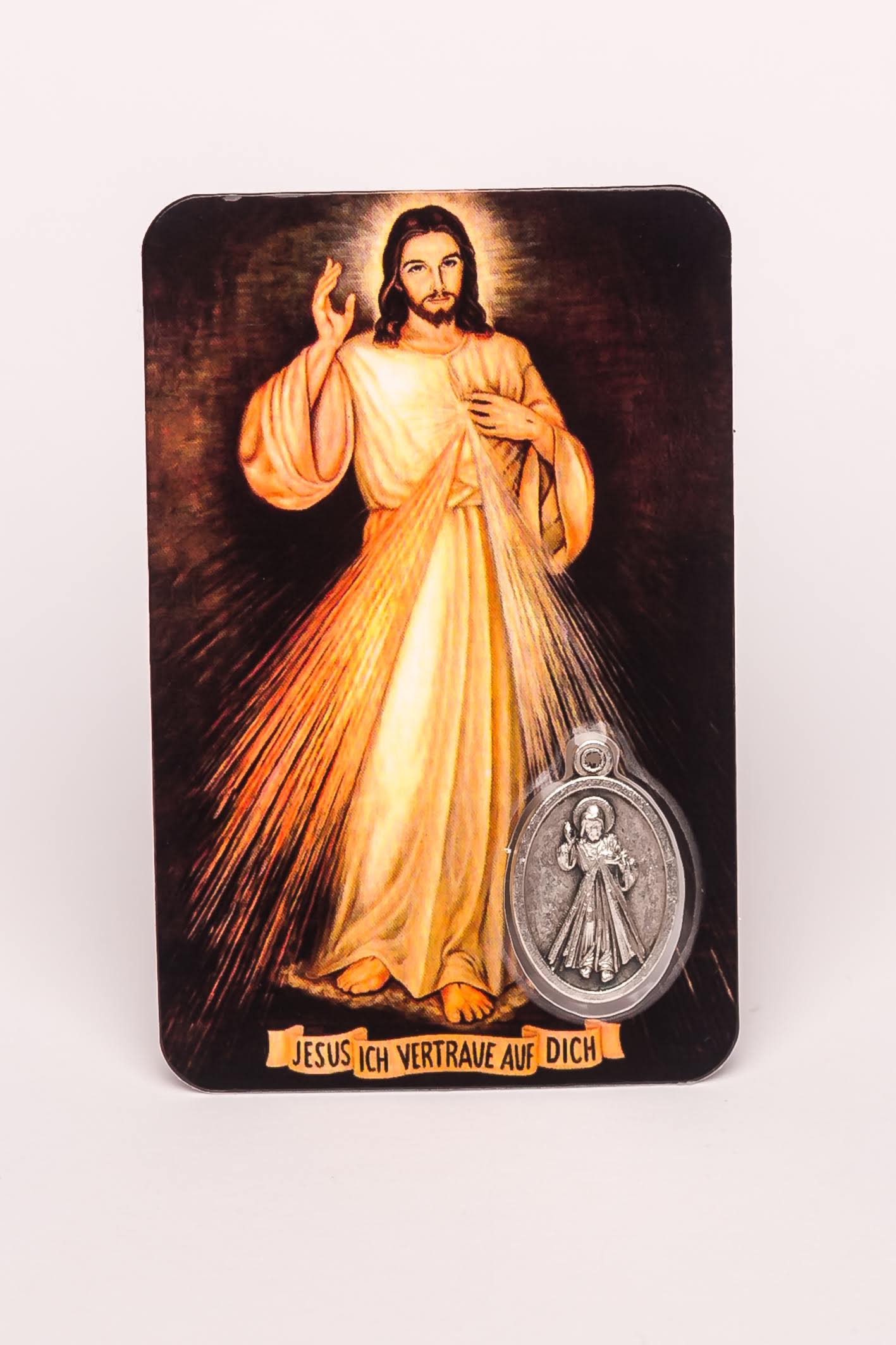 Prayercard - Barmh. Jesus & Medaille