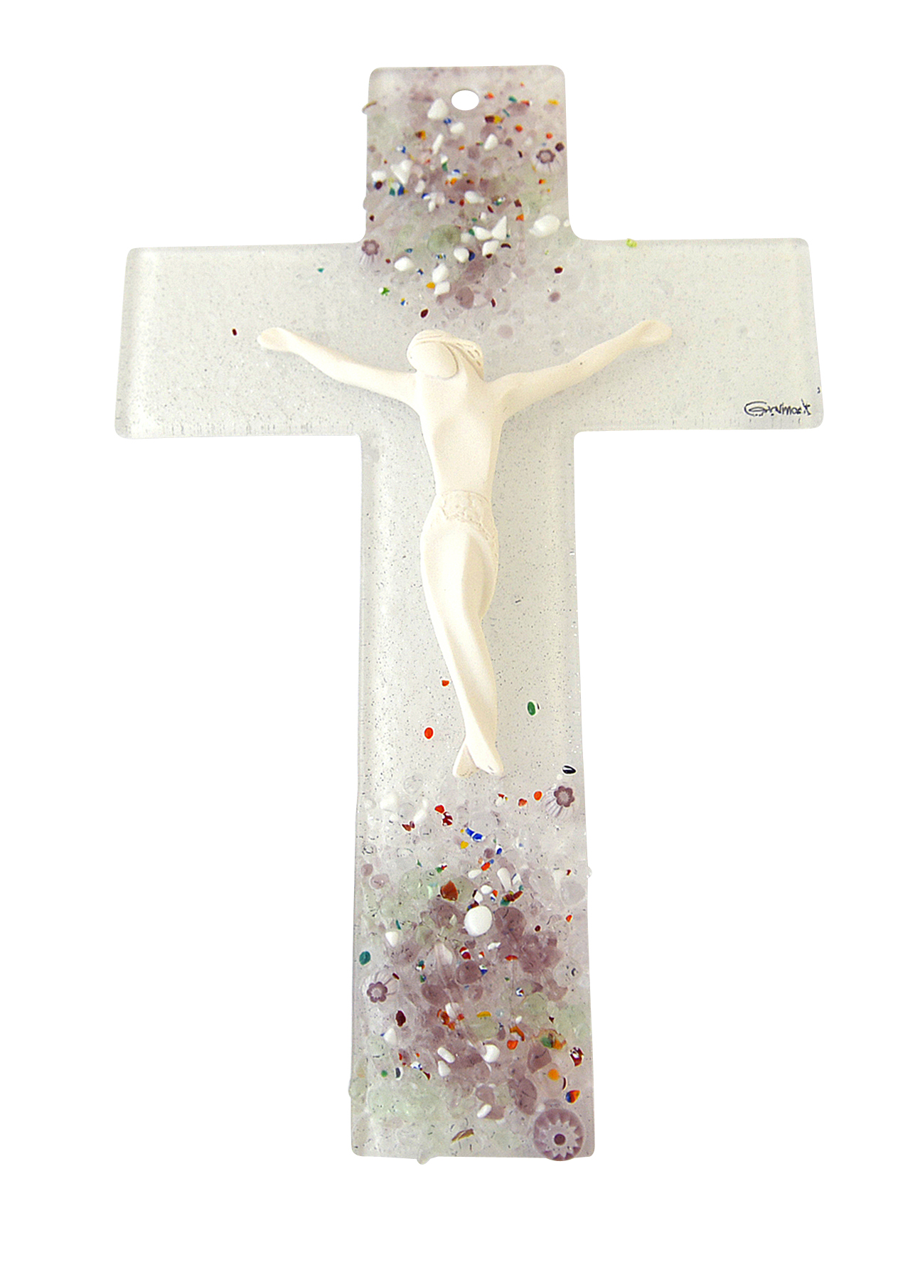 Glaskreuz - Keramikkorpus & Murano Glaskreuz - Keramikkorpus & Murano